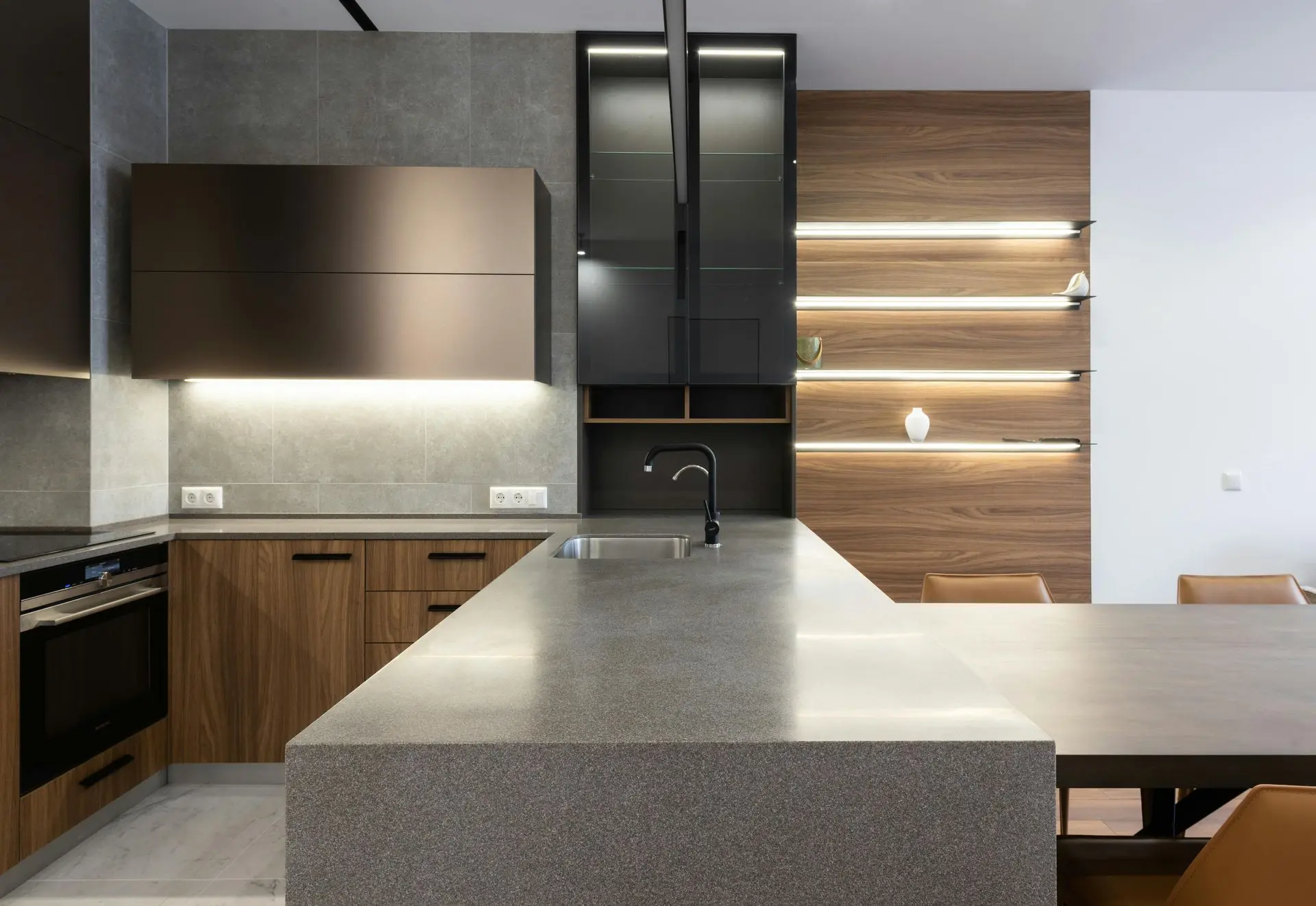modern kitchen millwork cabinetry with integrated lighting and precision design