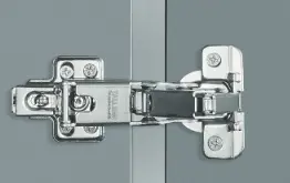 Metal cabinet hinge hardware for doors with soft-close mechanism and durable construction