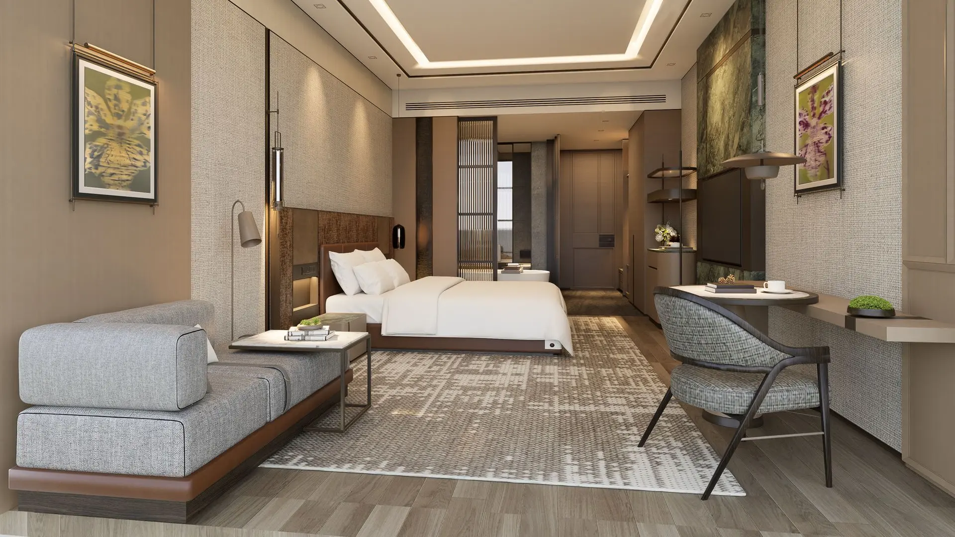 A Hotel room with the Belosso Prestige Hotel furniture line up