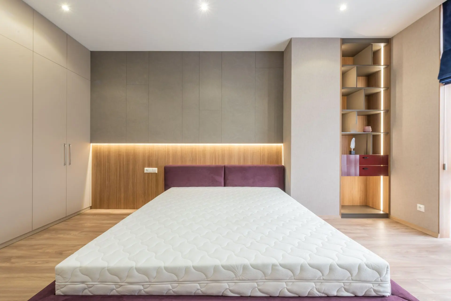 Hotel wardrobe with easy-to-clean surfaces and accessible storage